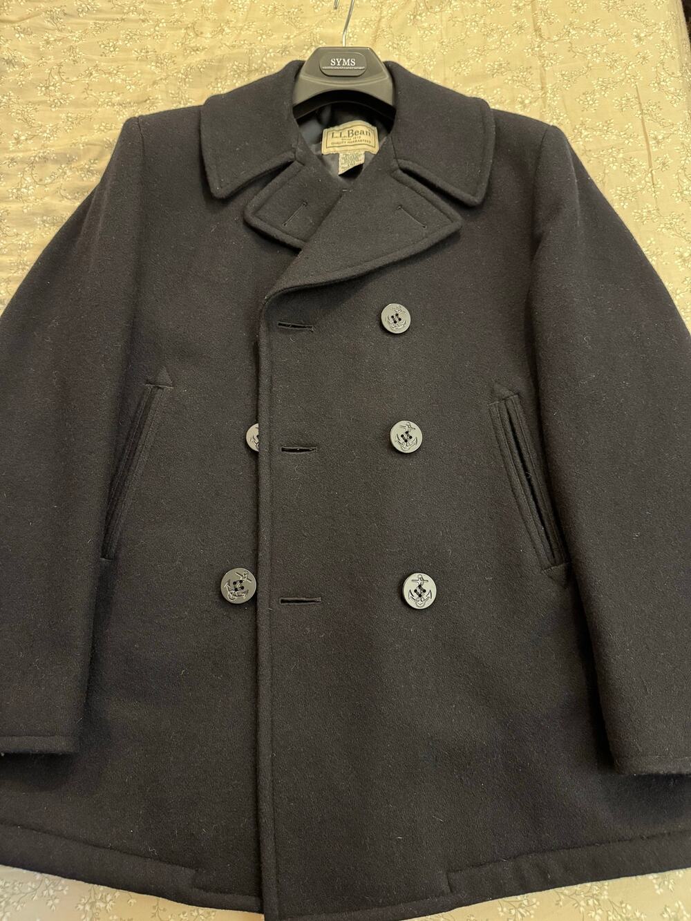 Vintage L.L. Bean Sterlingwear of Boston Anchor Collection Wool Peacoat Men S